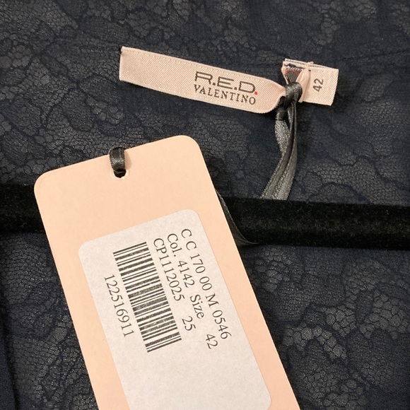 Valentino Navy/black Lace black satin bow wrap, Top - Picture 2 of 13